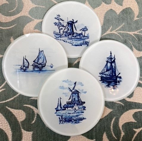 Blue and White Coasters