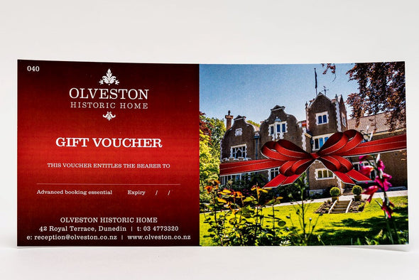 Purchase the gift of a visit to Olveston for friends or family - one double pass. Bookings essential.
