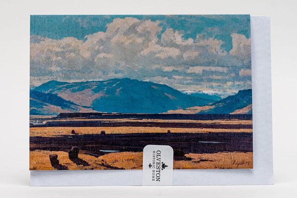 This card features the oil painting 'Tekapo' by James Douglas Charlton Edgar