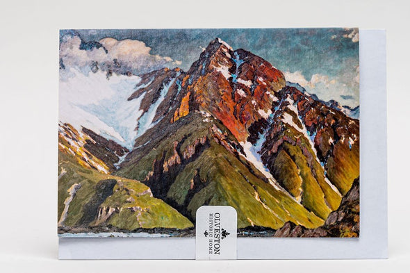  This card features the oil painting 'Mount Blackburn' by Duncan Darroch